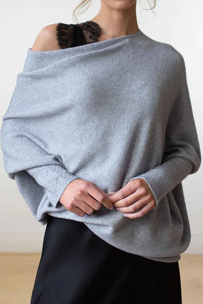 Heidi-Mode | Legere Einfachheit Einfarbige Alte O-Ausschnitt Tops - 10 Farben