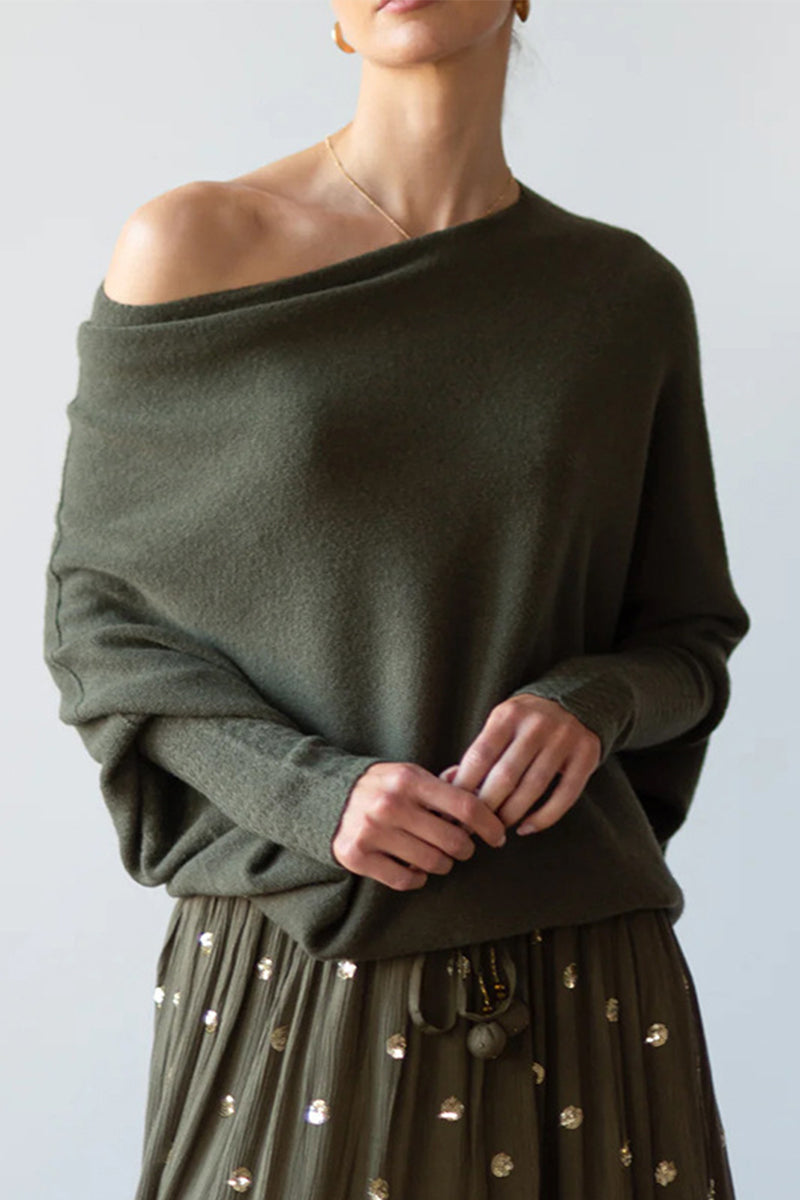 Heidi-Mode | Legere Einfachheit Einfarbige Alte O-Ausschnitt Tops - 10 Farben