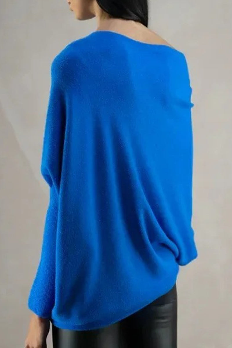 Heidi-Mode | Legere Einfachheit Einfarbige Alte O-Ausschnitt Tops - 10 Farben