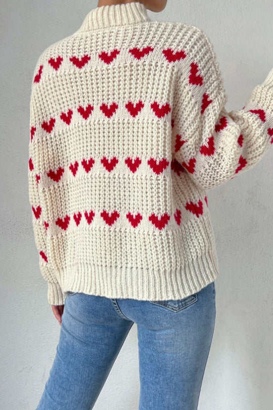 Heidi-Mode | Lässiger Süßer Geometrischer Gewebe Rollkragenpullover