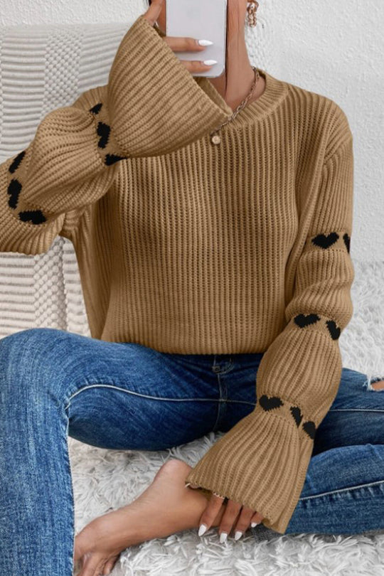Heidi-Mode | Lässige geometrische Weberei O-Hals Tops