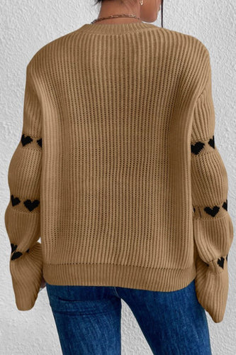 Heidi-Mode | Lässige geometrische Weberei O-Hals Tops