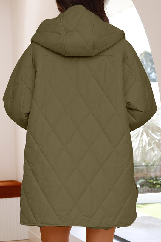 Heidi-Mode | Lässig Einfarbig Tasche Kapuze Kragen Outerwear