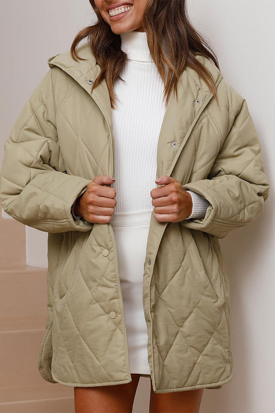 Heidi-Mode | Lässig Einfarbig Tasche Kapuze Kragen Outerwear