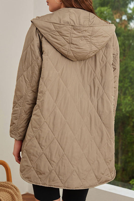 Heidi-Mode | Lässig Einfarbig Tasche Kapuze Kragen Outerwear