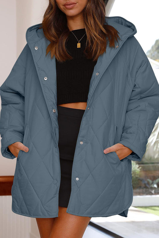 Heidi-Mode | Lässig Einfarbig Tasche Kapuze Kragen Outerwear