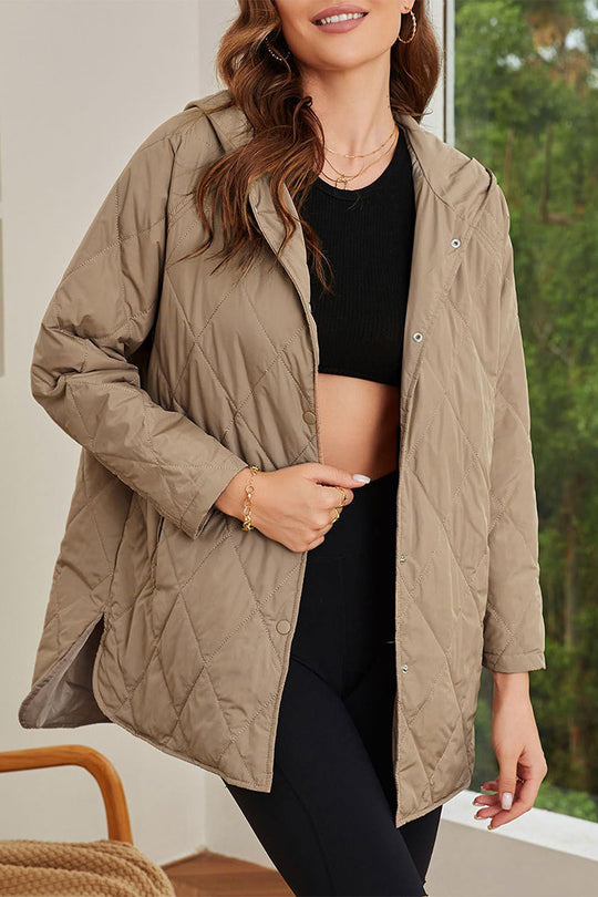 Heidi-Mode | Lässig Einfarbig Tasche Kapuze Kragen Outerwear