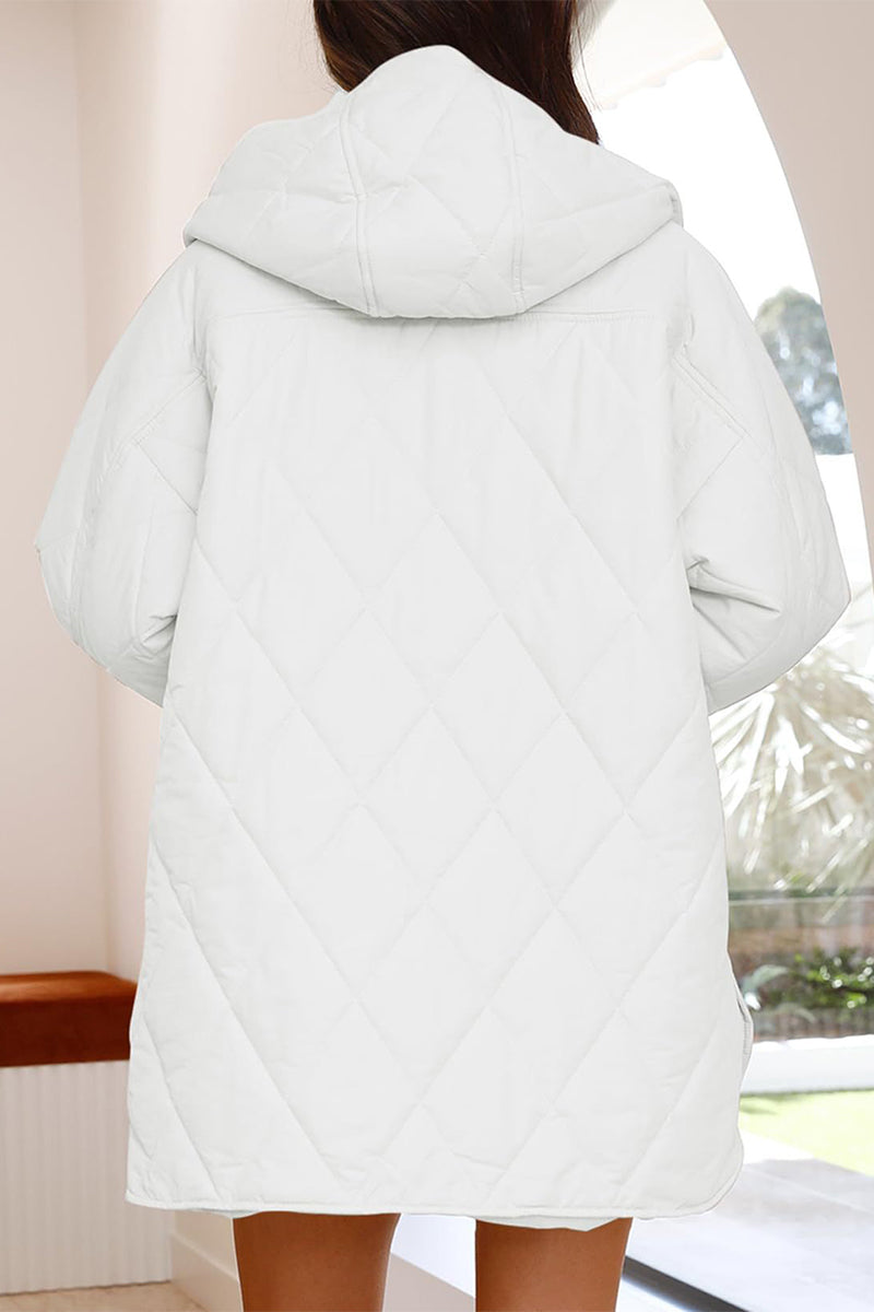 Heidi-Mode | Lässig Einfarbig Tasche Kapuze Kragen Outerwear