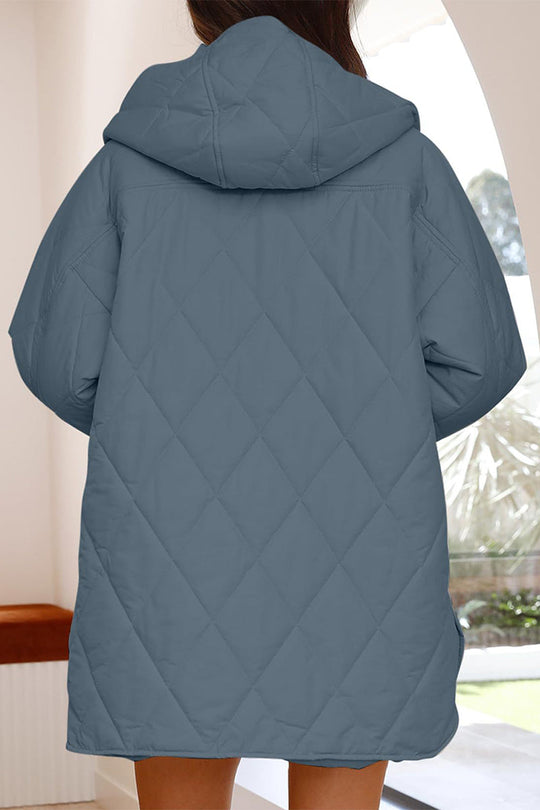 Heidi-Mode | Lässig Einfarbig Tasche Kapuze Kragen Outerwear