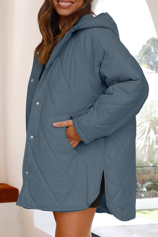 Heidi-Mode | Lässig Einfarbig Tasche Kapuze Kragen Outerwear