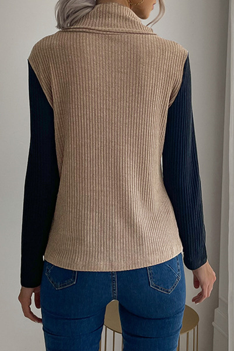 Heidi-Mode | Lässig Einfarbig Knöpfe Asymmetrisch Stehkragen Tops