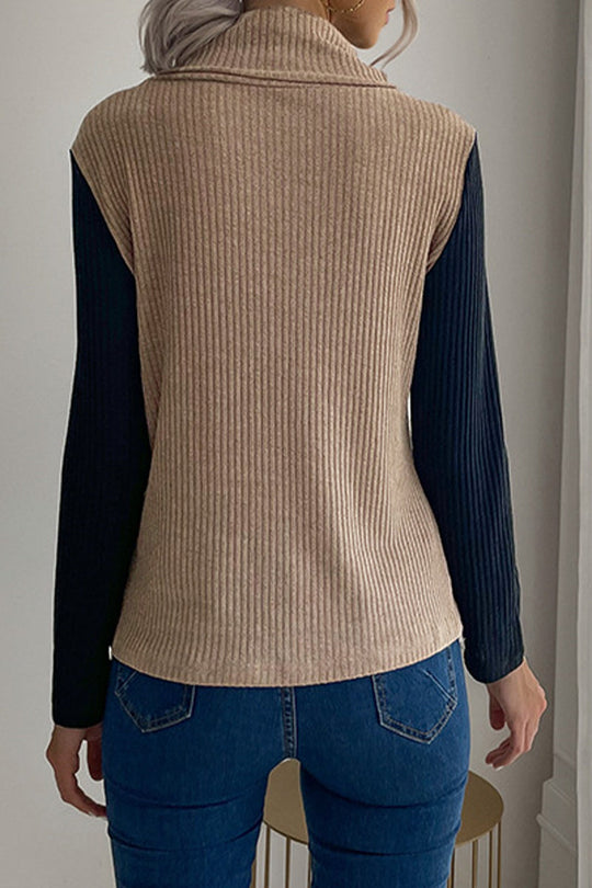 Heidi-Mode | Lässig Einfarbig Knöpfe Asymmetrisch Stehkragen Tops