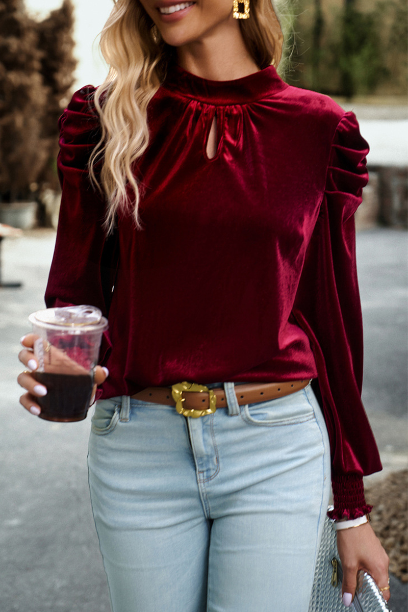 Heidi-Mode | Elegante Solide Falt Halb A Rollkragen Tops