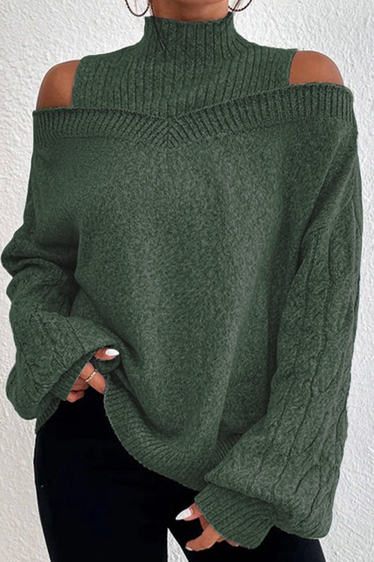 Heidi-Mode | Lässige Solide Ausgehöhlte Patchwork Rollkragenpullover - 7 Farben