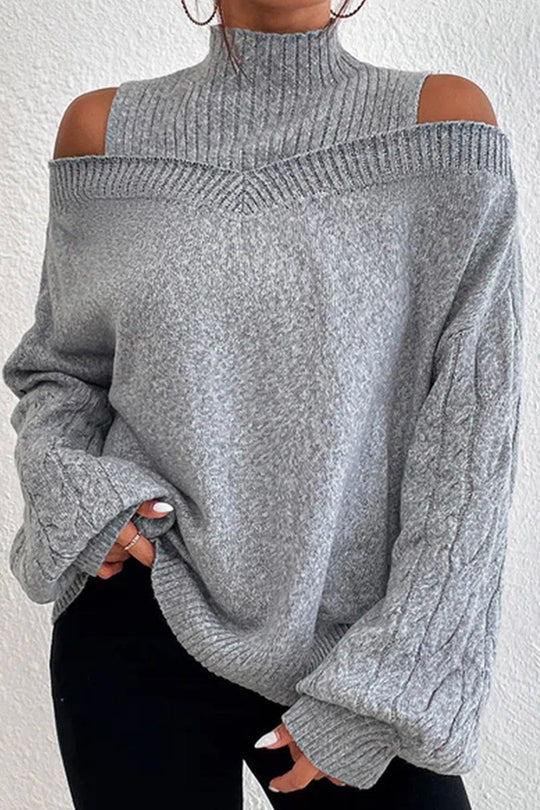 Heidi-Mode | Lässige Solide Ausgehöhlte Patchwork Rollkragenpullover - 7 Farben