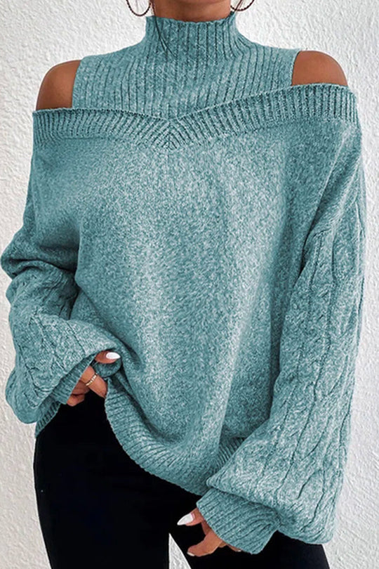 Heidi-Mode | Lässige Solide Ausgehöhlte Patchwork Rollkragenpullover - 7 Farben