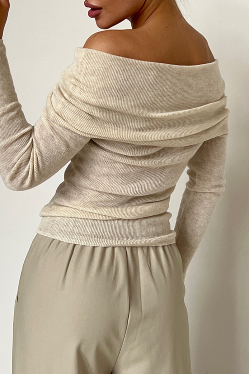 Heidi-Mode | Sexy Einfarbige-Off-Shoulder-Tops - 5 Farben