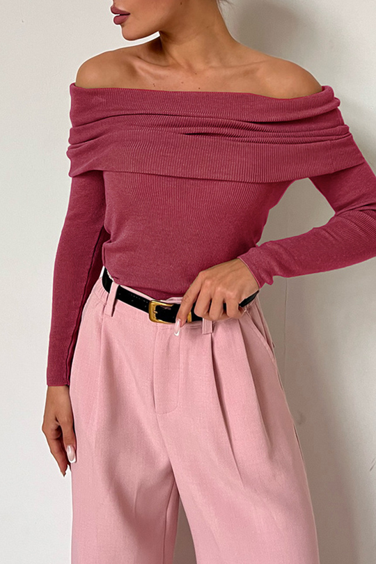 Heidi-Mode | Sexy Einfarbige-Off-Shoulder-Tops - 5 Farben
