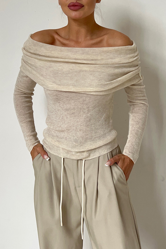 Heidi-Mode | Sexy Einfarbige-Off-Shoulder-Tops - 5 Farben