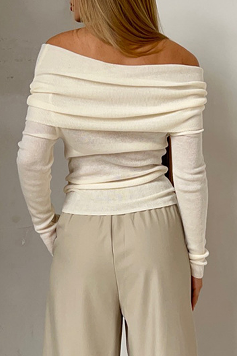 Heidi-Mode | Sexy Einfarbige-Off-Shoulder-Tops - 5 Farben