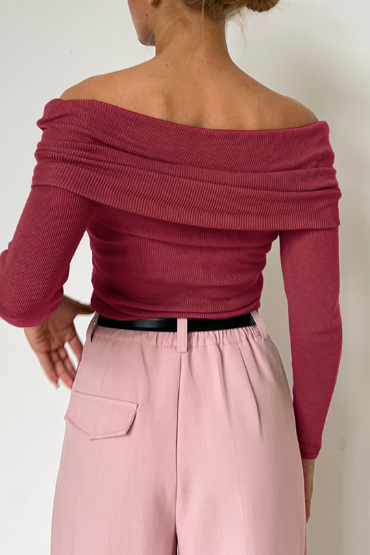 Heidi-Mode | Sexy Einfarbige-Off-Shoulder-Tops - 5 Farben