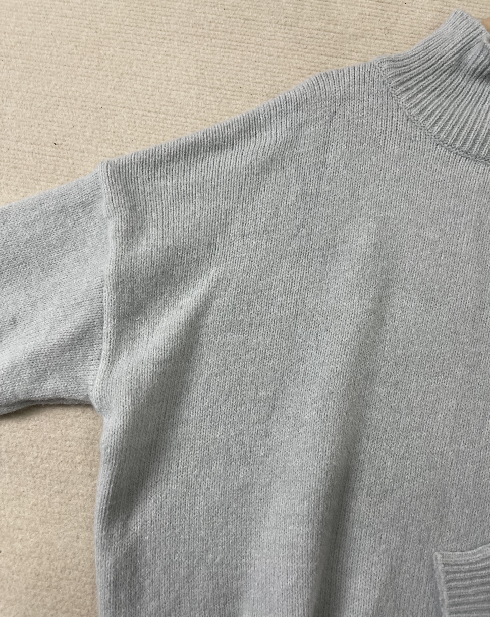 Auffälliger Unifarbener Pullover mit hohem Kragen