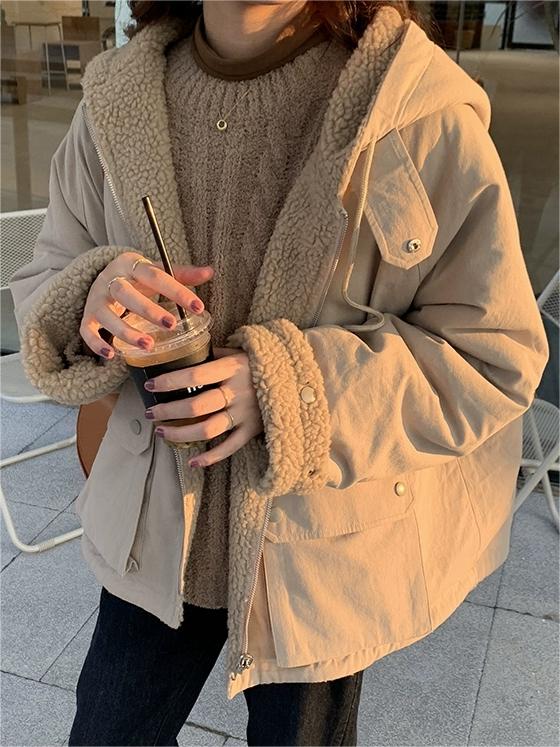 Heidi-Mode | Wendbare Fleece-Parka Gemütlicher Winterstil Fleece-Wendejacke Für Kalte Tage