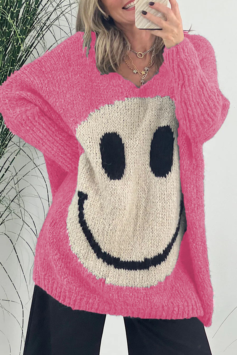 Heidi-Mode | Lässiger solider Kontrastgewebe V-Ausschnitt Pullover - 7 Farben