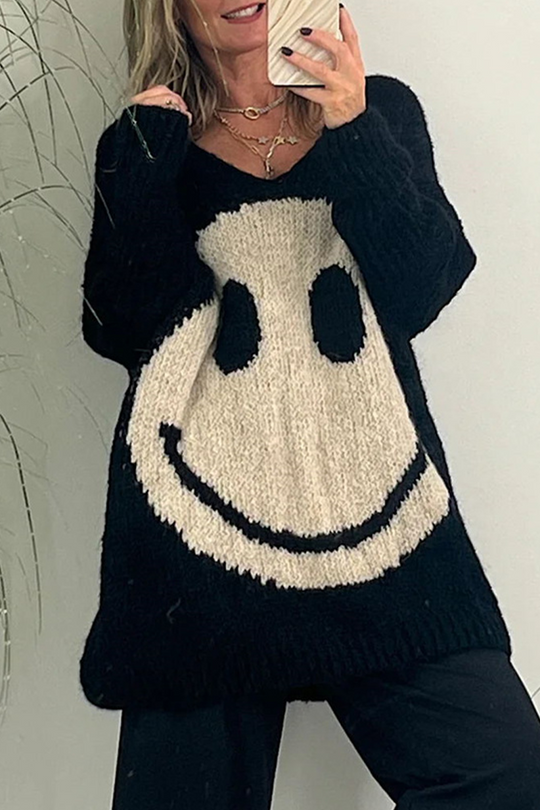 Heidi-Mode | Lässiger solider Kontrastgewebe V-Ausschnitt Pullover - 7 Farben