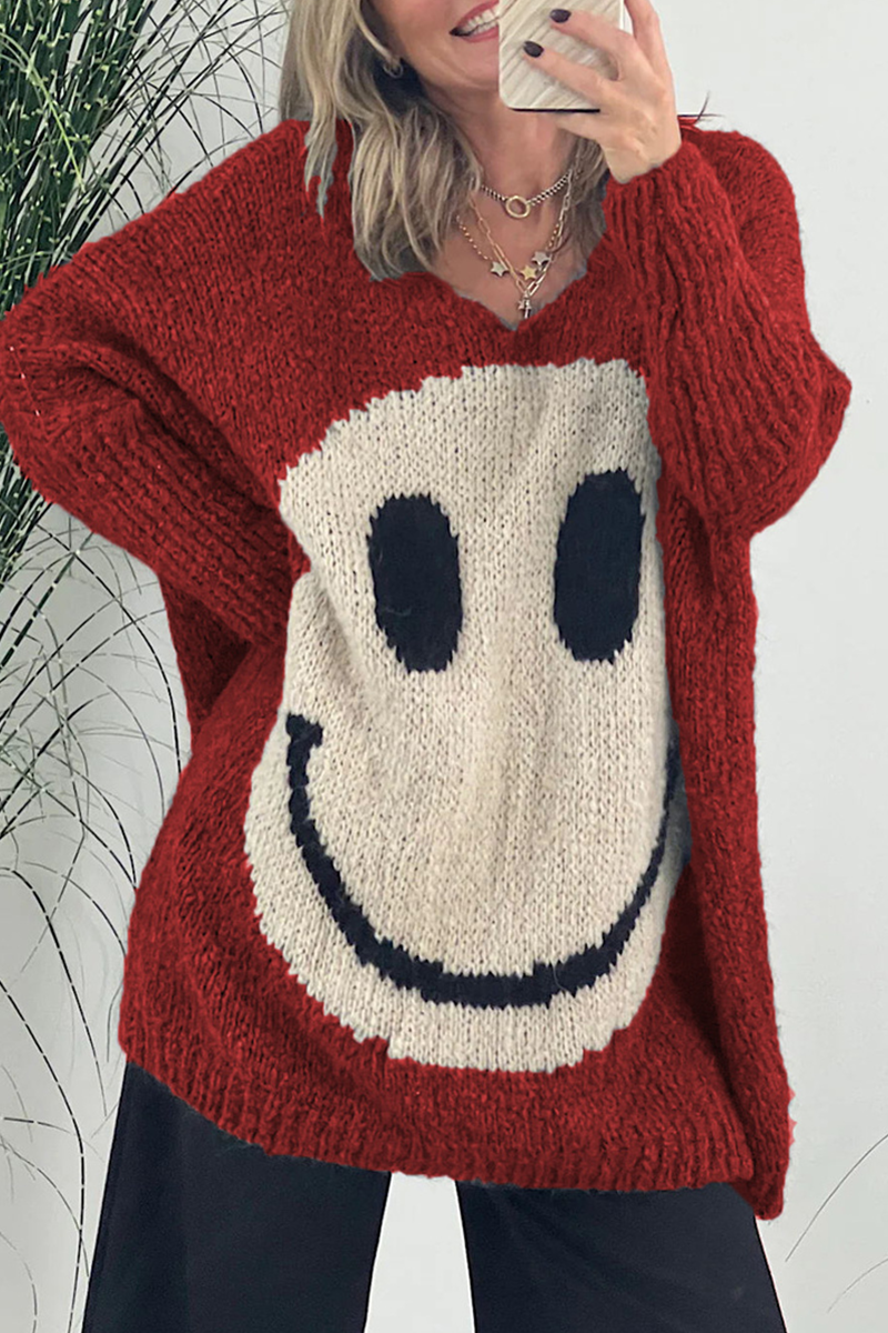 Heidi-Mode | Lässiger solider Kontrastgewebe V-Ausschnitt Pullover - 7 Farben