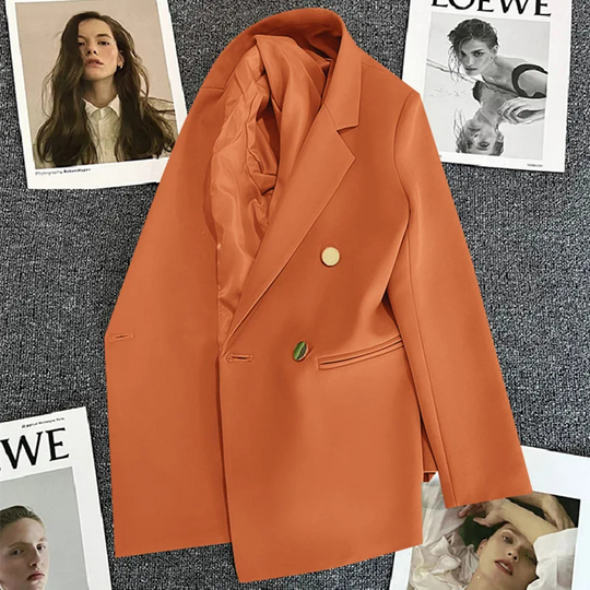 Lange Damen Blazer Mit Knopfverschluss