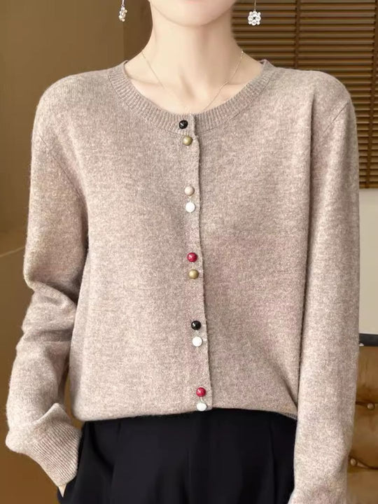 Heidi-Mode | Rundhals Einfarbiger Pullover Pink