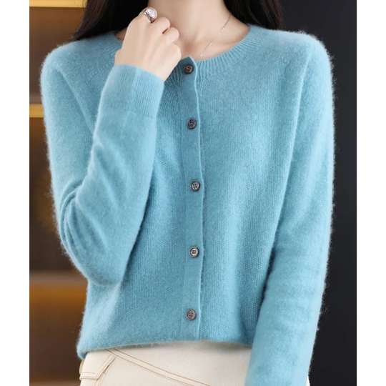 Heidi-Mode | Damen Rundhals Cardigan Pullover