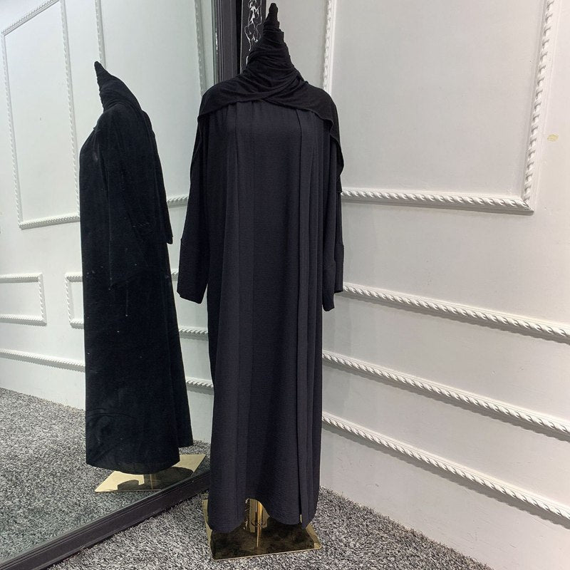 Heidi-Mode | 3 Teile Set Abaya Kleid Arabische Frauen Kleidung Anzug Ohne Abaya, Innenkleid und Scharf