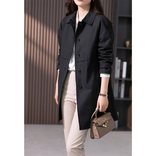 Heidi-Mode | Stylischer Einreihiger Kurzer Trenchcoat für Damen