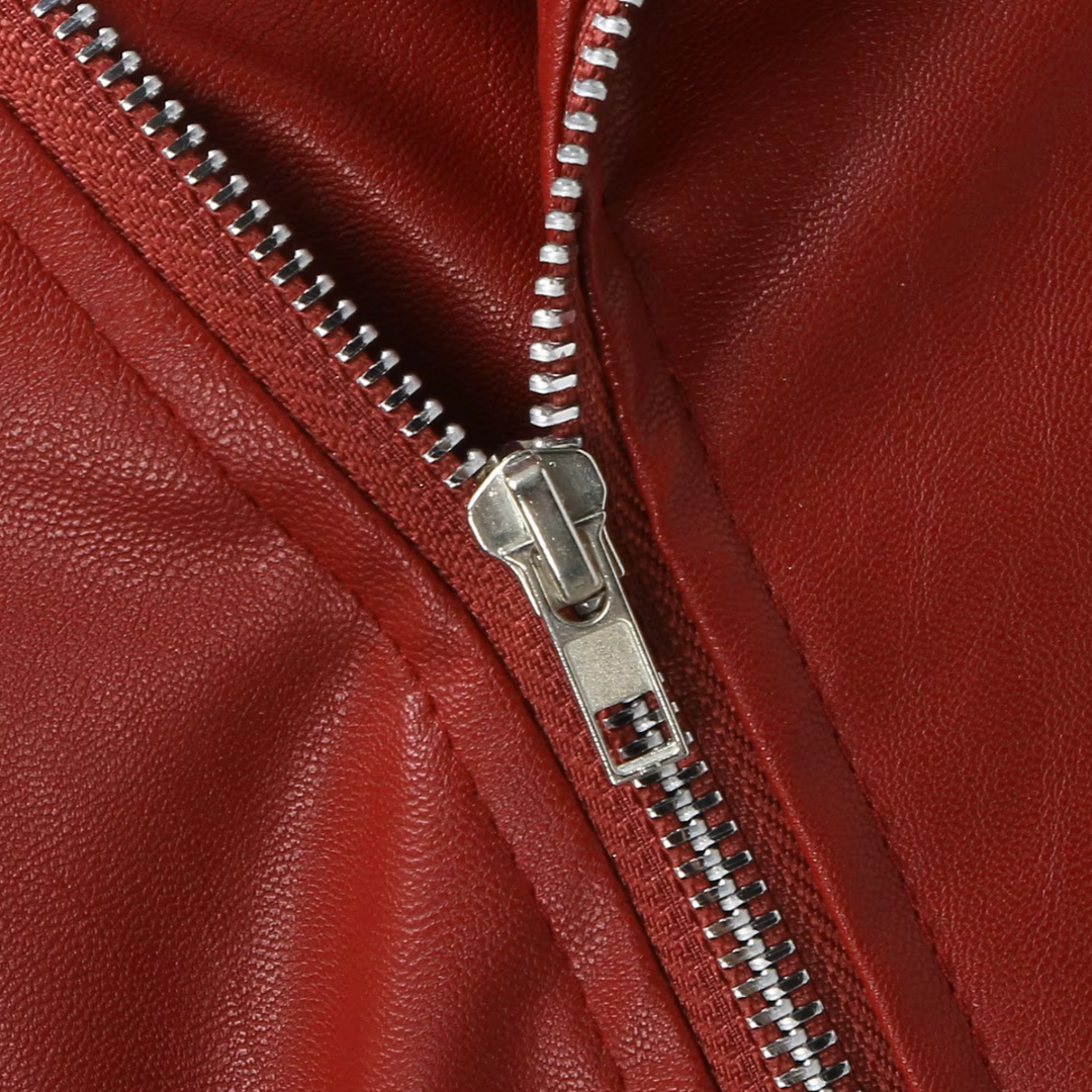 Heidi-Mode | Lederjacke Damen Biker Modell mit Gürtel und Reißverschlussdetails