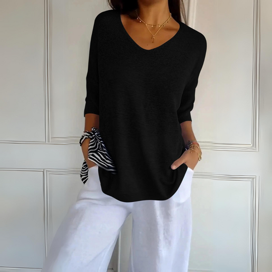 Heidi-Mode | Lässiger Damen V-Ausschnitt Pullover