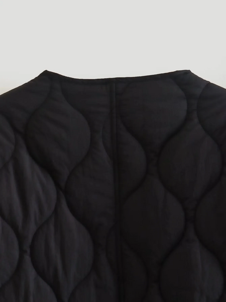 Heidi-Mode | Elegante Langarm-Steppjacke mit Ein-Knopf-Verschluss Ideal für Herbst/Winter