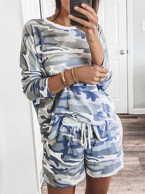 Heidi-Mode | Camo Print T-Shirt und Shorts Set