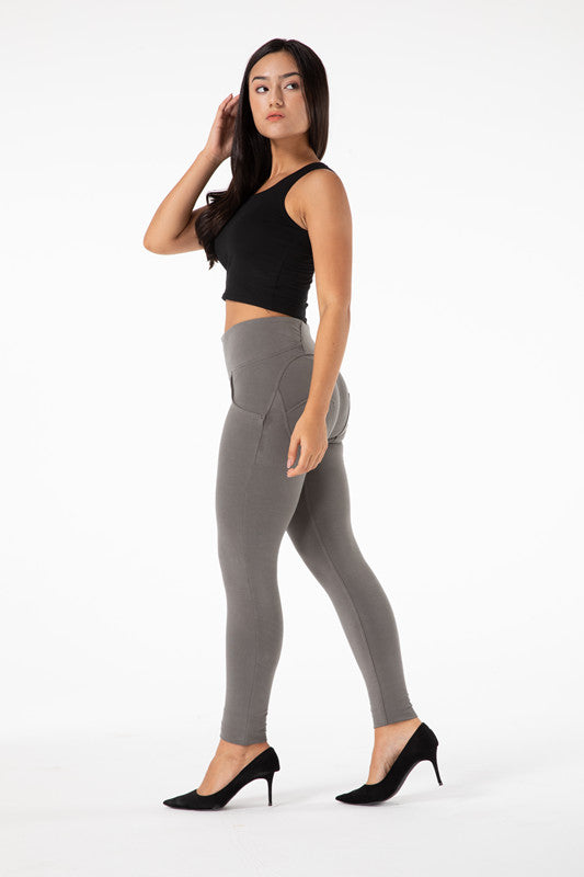 Heidi-Mode | Strenge Graue Leggings mit Hoher Taille