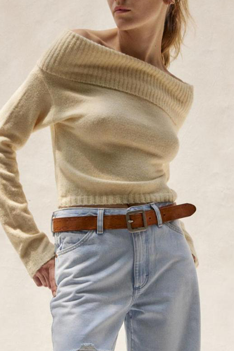 Heidi-Mode | Sexy Solide Rückenfreie Off-Shoulder Pullover - 5 Farben