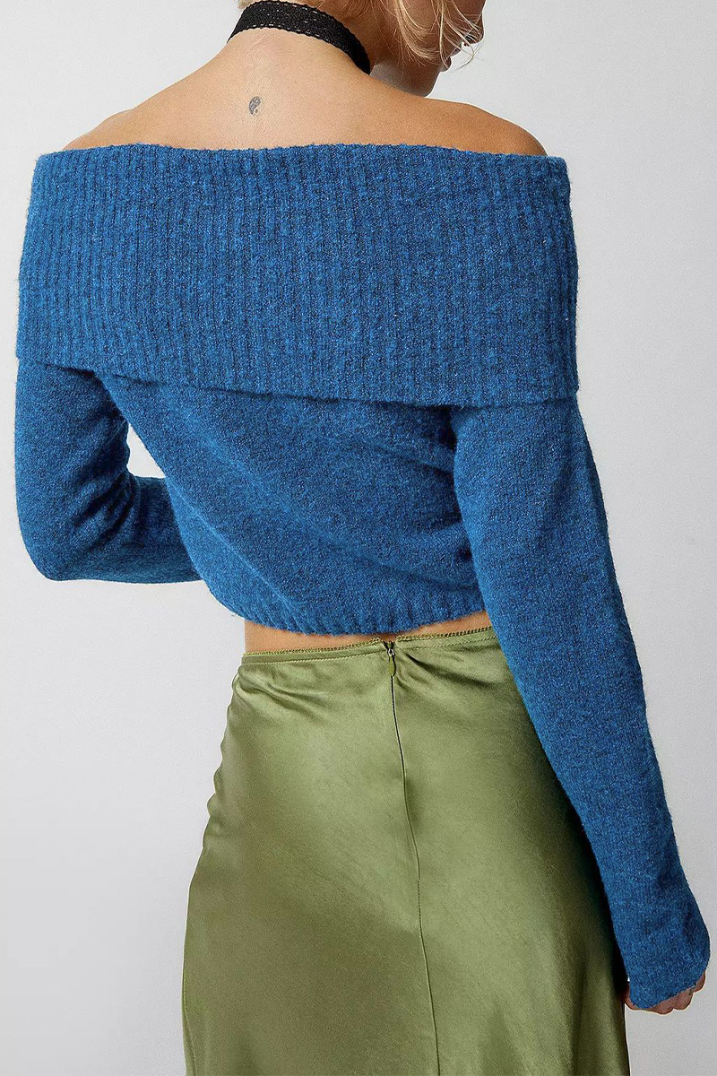 Heidi-Mode | Sexy Solide Rückenfreie Off-Shoulder Pullover - 5 Farben