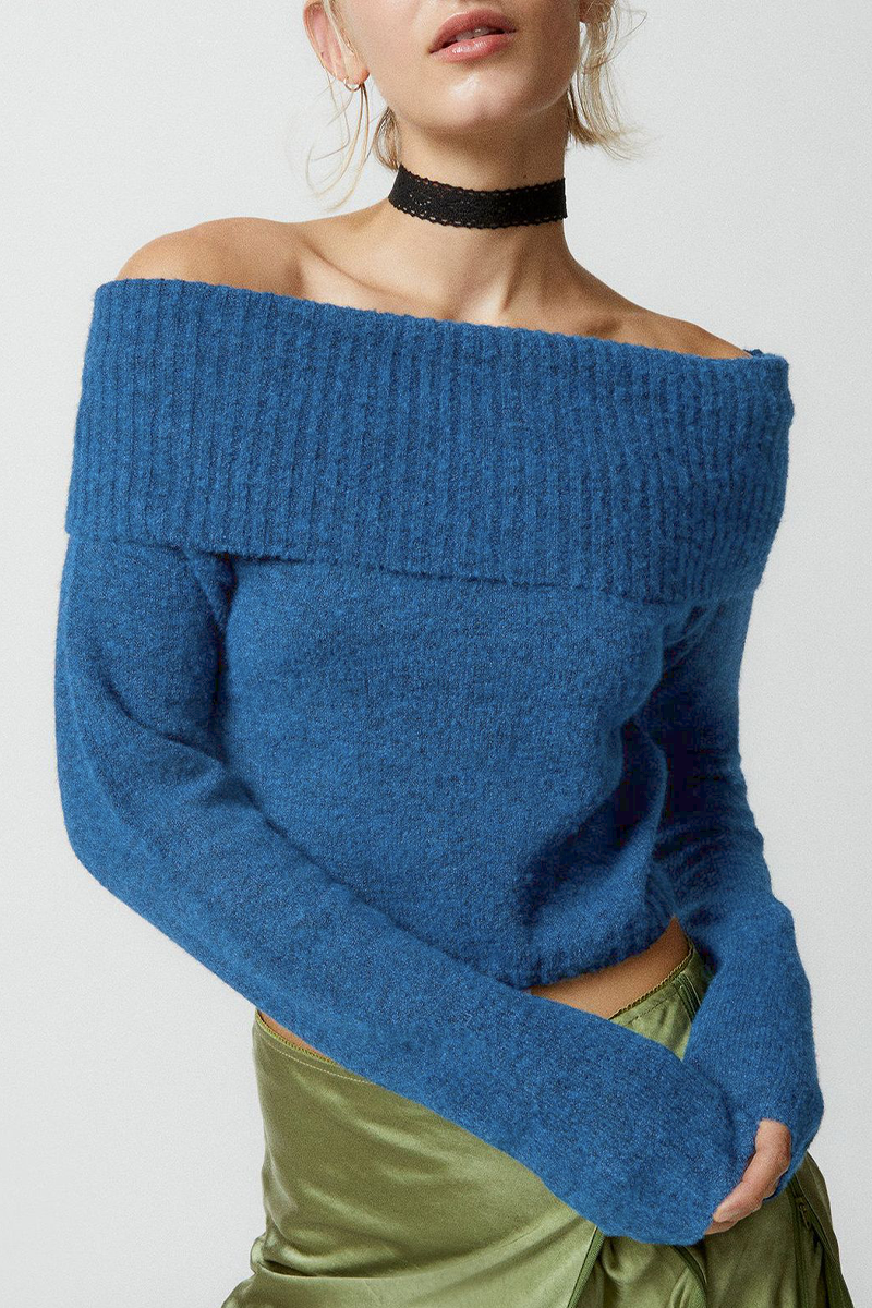 Heidi-Mode | Sexy Solide Rückenfreie Off-Shoulder Pullover - 5 Farben