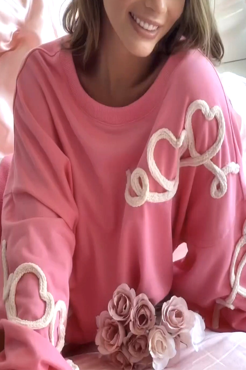 Heidi-Mode | Lässige Süße Geometrische Patch O-Hals Tops