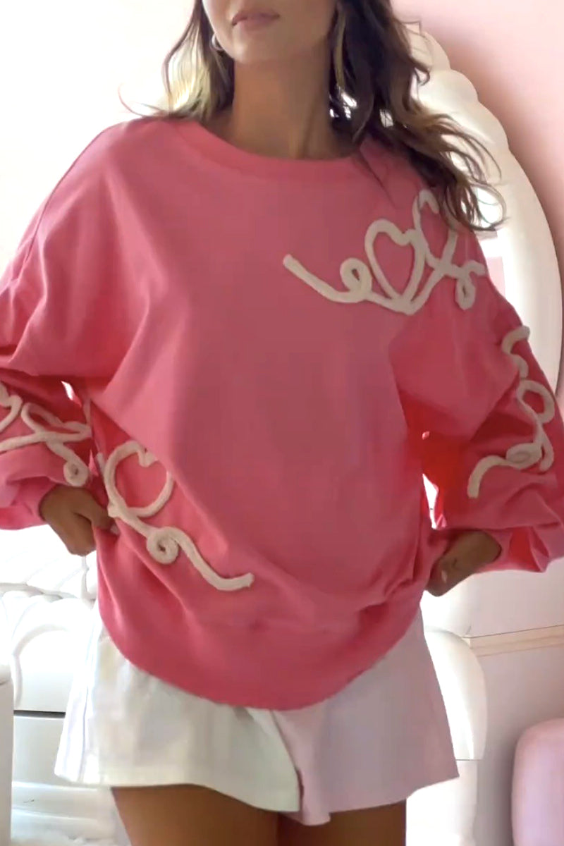Heidi-Mode | Lässige Süße Geometrische Patch O-Hals Tops