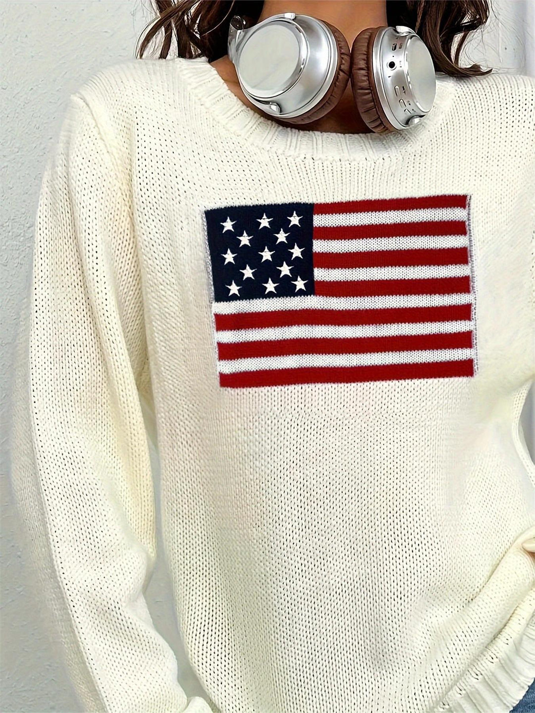Heidi-Mode | Usa Flaggen Jacquard Pullover Pullover