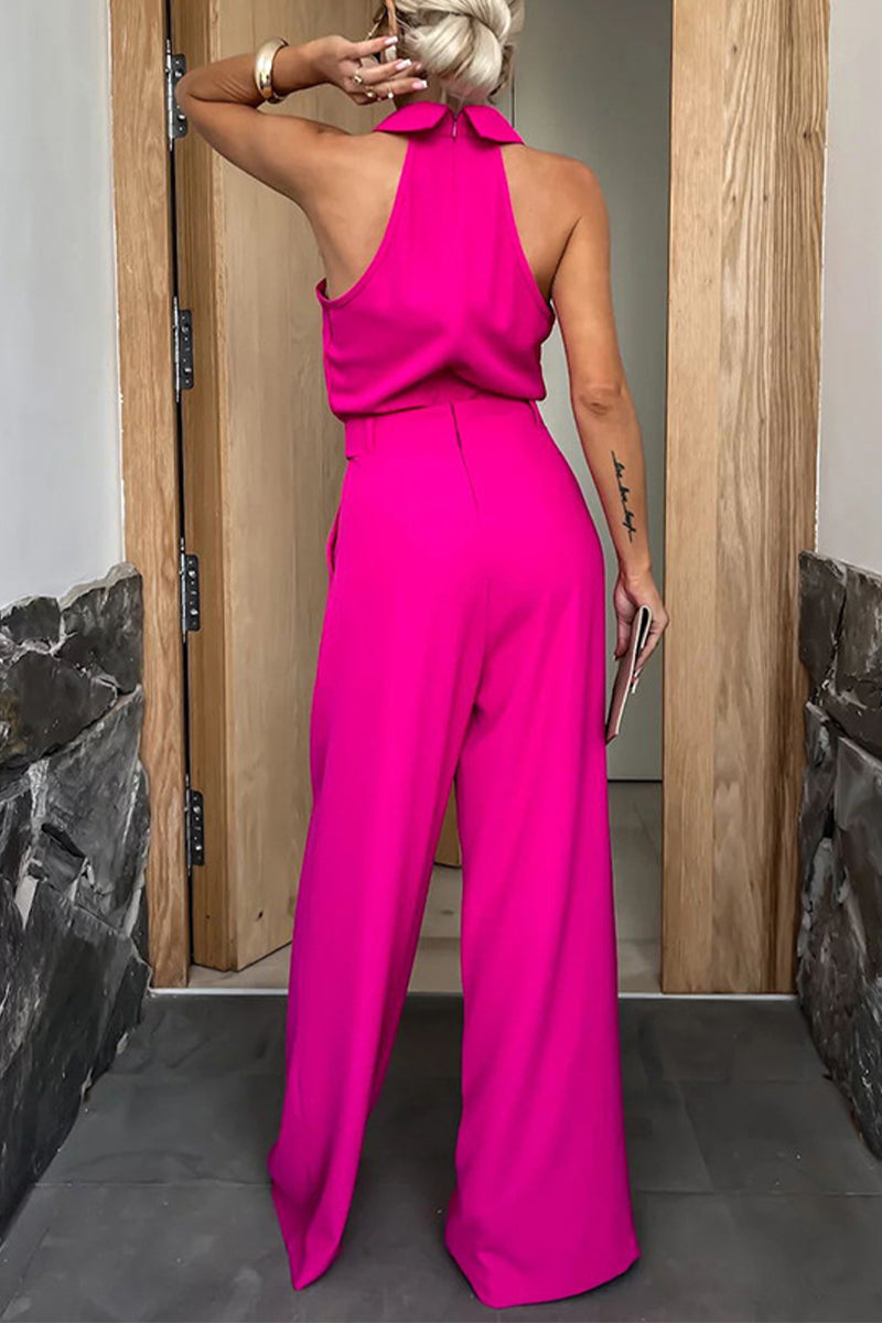 Einfache Tasche Reißverschluss Halter Jumpsuits