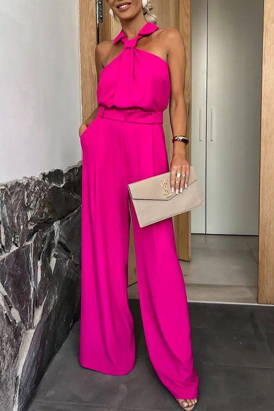 Einfache Tasche Reißverschluss Halter Jumpsuits