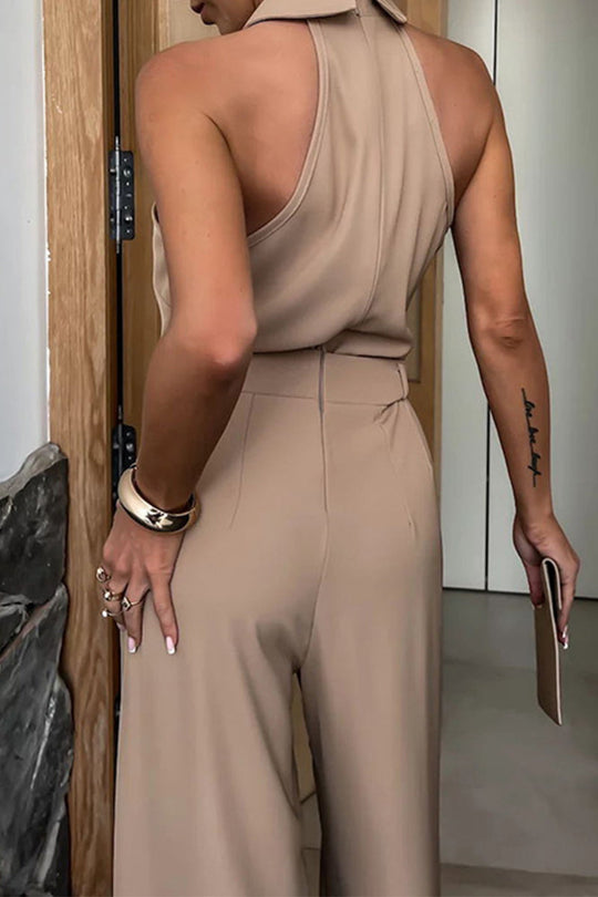 Einfache Tasche Reißverschluss Halter Jumpsuits