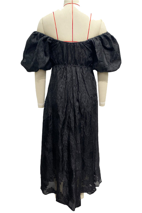 Heidi-Mode | Tägliches Gerafftes Off-Shoulder Ballkleid mit Kurzen Ärmeln - 3 Farben